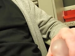 Playing with Tenga Spinner in office at work