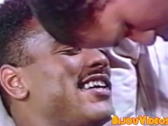 Stunning vintage stud banged by BBC bareback after BJ