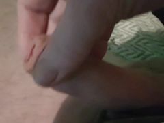 My Friend Is Lying on the Couch Playing with His Big Cock Before We Start Filming