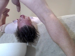 getting face ravaged while throwing up and degustating my barf!