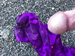 Quickie With Samantha prom dress behind some bushes