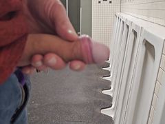 johnholmesjunior shows off huge soft white cock in busy vancouver park bathroom