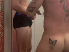 Nothing finer than screwing after a exercise in the gym showers