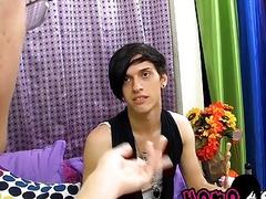 Emo gay pounds his twink partner after sloppy oral foreplay