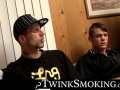 Straight hotties Boomer and Chain tried sucking each others cock while they smoke