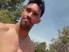 Public stroking after nude dare leads to wild outdoor jerk-off session