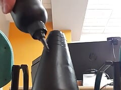 Anal penetration of the 75mm conic plug, going inside during the stretching session 028. 20220025