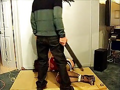 Crossdresser slave begs for mercy
