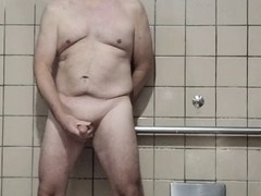 Man shower masturbation public, senior naked man, exhib public toilet