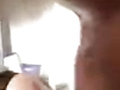 Hubby playing with his toy in the shower
