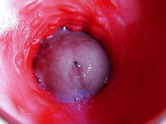 A huge cock inside a wet hole spews liquid and will soon fill with milk