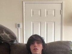 EMO legitimate YR OLDER FELLOW MILKED ON SOFA