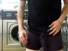 DESPERATE UNCONTROLLABLE PISS IN BOXERS AT LAUNDROMAT