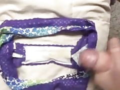 Cumshot into panties 3