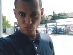 An 18-year-old Boy Masturbates in Public and Shows His Ass at a Car Wash
