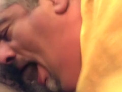 Lesson in engulfing a large dark ramrod properly