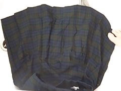 green tartan school skirt piss