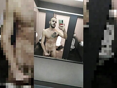 Jerking off in toilet gym