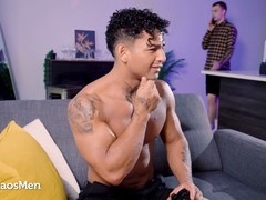 Hot muscled Latino stud Kenzo Alvarez destroys jock Ryan Jacobs' tight ass