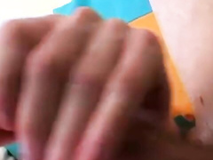 Twink strips & tugs on his big cock in this classic video