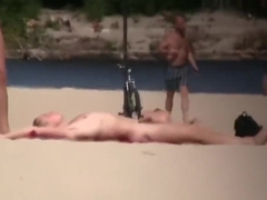 MEN ENJOYING BEING NAKED AT THE NUDIST BEACH