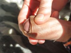 Uncut Close up jerk off and cum
