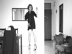 Crossdresser show on high heels