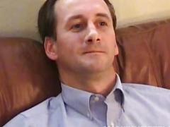 Hairy dad strips and puts on a show while jerking his wood