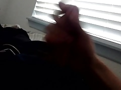 Stroking cock n cumming