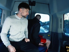 THE GOING KNUCKLE DEEP PUB - Dickblowing boy draining while fisted in the van couple