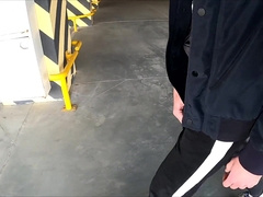 I witnessed a killer stud in the parking pile and got highly aroused. Extraordinary cum shot
