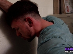 Sexy hunks Gabriel and Mikey fucking doggystyle in warehouse