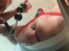 Hubby uses med and lrg silicone balls on my hole. Bareback Fucks me with cream pie and breeding and some hot fisting CAM 2