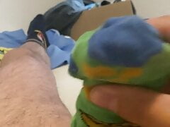 Green Pluto socks wank