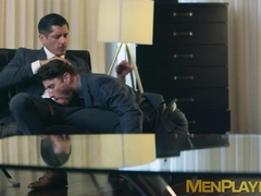 Classy hunk Drew Dixon deepthroats his boss Rocky Vallarta