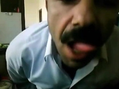 Arab Iraqi Daddy Excited In His Office !!