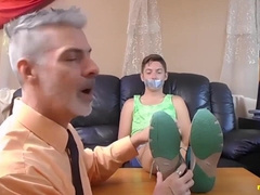 DILF Lecturer Kittles His Tied College girl