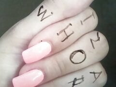 cum tribute pink nails