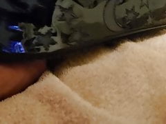 Cumming on my GF's new YRU Qozmo platform sneakers