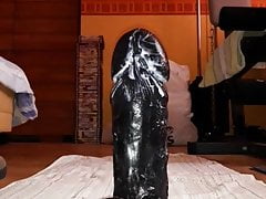 Giant dildo 9cm diameter up my ass