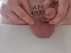 Cock and balls banging, washing and pissing games