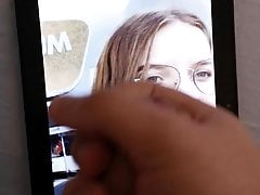 Cute redhead cum tribute