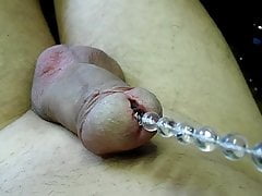 beads inside my cock POV