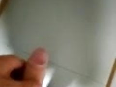 cumming on hostel hallway