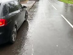 caught in the car wanking