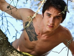 Lean hottie Axel Wolf stroking his perfect penis here