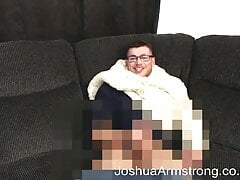 Horny hunks cock on sofa