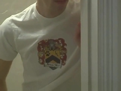 Gay chubby facial Jesse Jacobs is peeping on Austin Parker as he showers