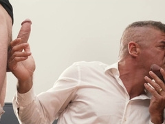 DILF gets ass rammed by two strong blokes with big dicks