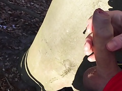 Risky wank - Outdoor Cumshot - Mountainbiking